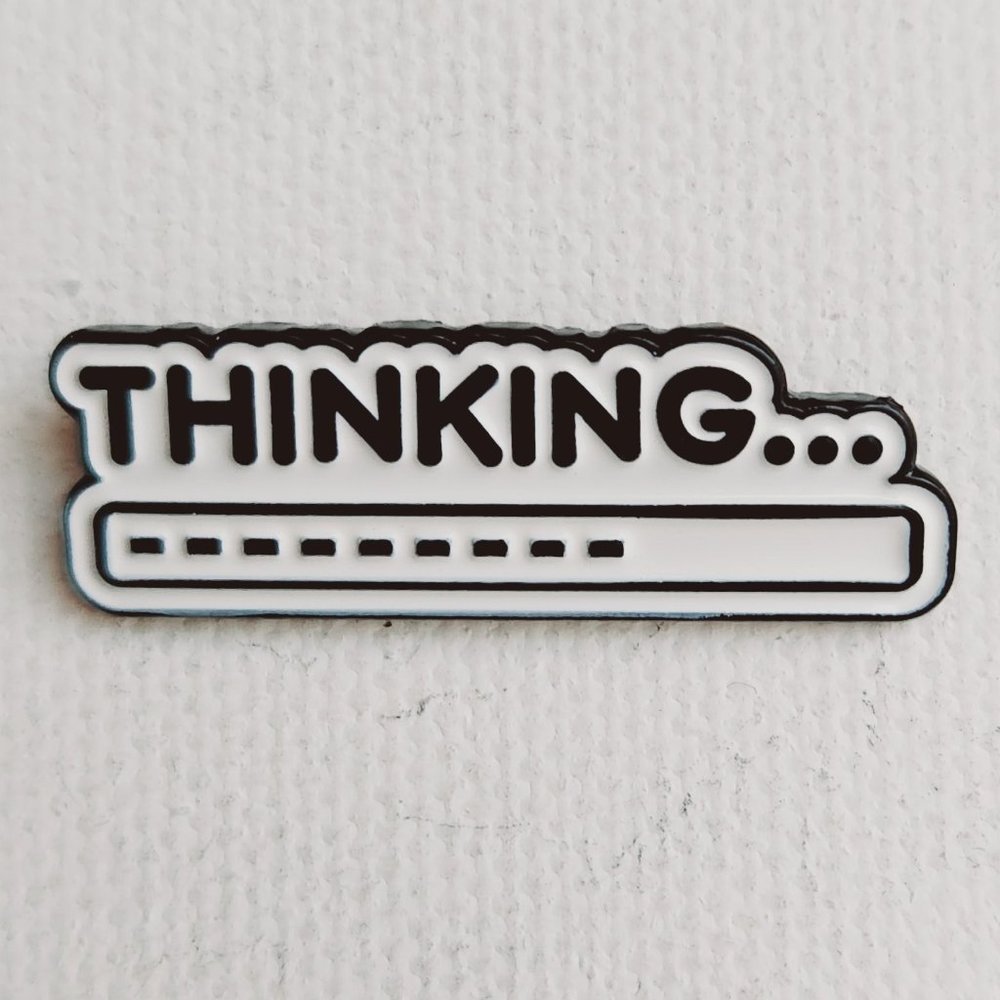 Thinking Loading Pin Brooch Badges Metal Pins Brooches Funny Work Creative